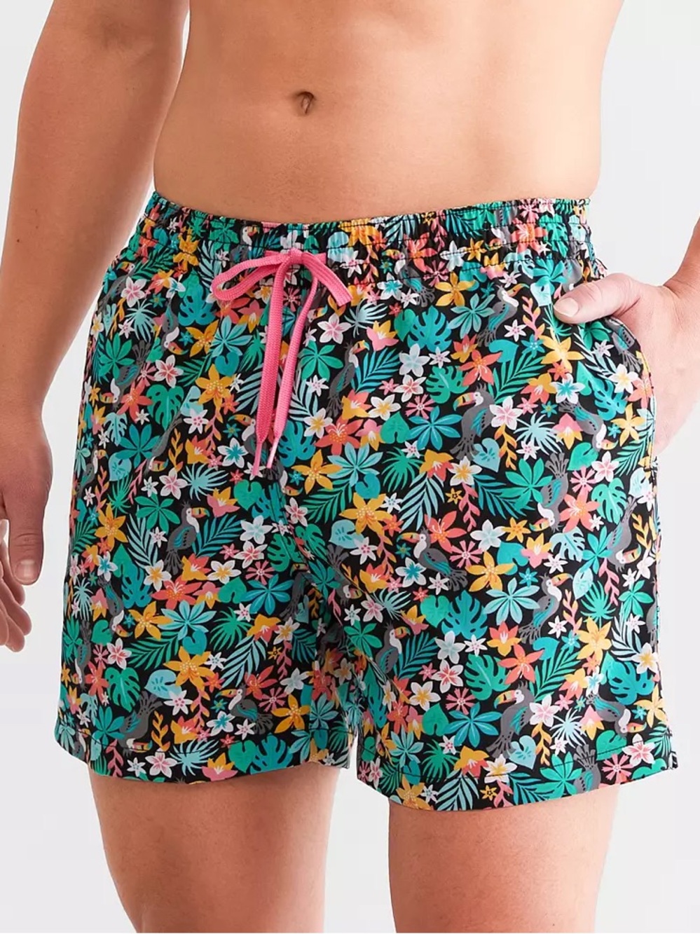 chubbies Pink Lined Tropical Swim Shorts